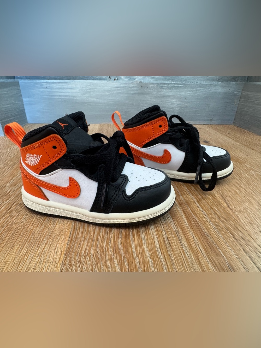 Nike Kids Orange/Black/White High-Top Sneakers